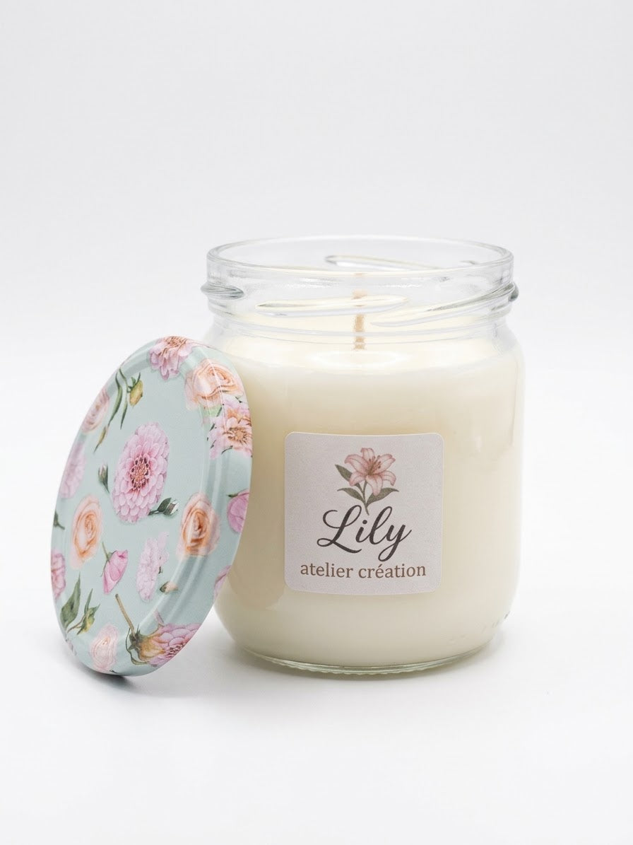 Bougie Gourmande Fraise & Chamallow – Lily Atelier Création